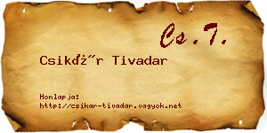 Csikár Tivadar névjegykártya