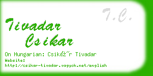 tivadar csikar business card